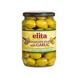 ELITA GRØNN OLIVEN M/HVITLØK GLASS 700 GR
