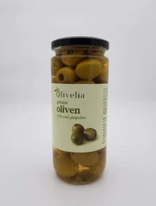 OLIVELIA GRØNNE OLIVEN M/JALEPENOS, 0.5L
